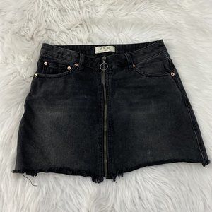 We The Free womens full zip black cut off skirt size 28